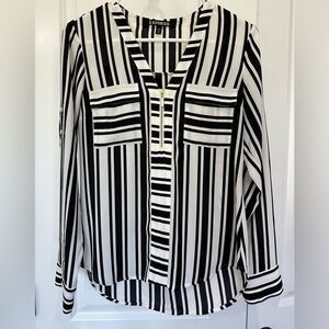 Express black/white stripe blouse